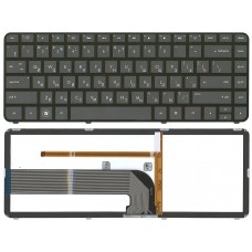 Клавиатура для ноутбука HP Pavilion dm4-3000, dm4-3100, dv4-3000, dv4-3100, dv4-3200, dv4-4000, dv4-4100, dv4-4200 чёрная, с рамкой, с подсветкой