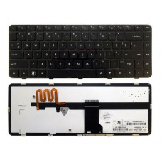 Клавиатура для ноутбука HP Pavilion dm4-1000, dm4-1100, dm4-1200, dm4-1300, dv5-2000, dv5-2100, dv5-2200 чёрная, с рамкой, с подсветкой