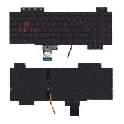 Клавиатура Asus TUF Gaming FX504, FX505, FX705, FX80, 0KN1-5J1RU21 черная, с красной подсветкой