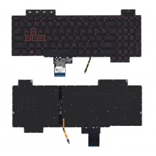 Клавиатура для ноутбука Asus TUF Gaming FX504, FX505, FX705, FX80 черная, с красной подсветкой