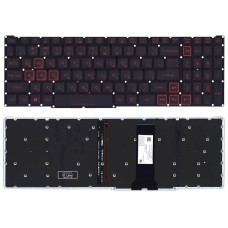 Клавиатура для ноутбука Acer Nitro 5 AN515, AN517, Nitro 7 AN715 черная, с красной подсветкой