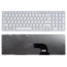 Клавиатура для ноутбука Sony Vaio E15, E17, SVE15, SVE1511, SVE1512, SVE1513, SVE151J, SVE17, SVE1711, SVE1712 Белая, белая рамка