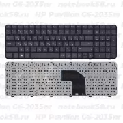 Клавиатура для ноутбука HP Pavilion G6-2035nr черная, с рамкой