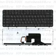 Клавиатура для ноутбука HP Pavilion DV6-3001 Чёрная, с подсветкой