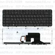 Клавиатура для ноутбука HP Pavilion DV6-3029 Чёрная, с подсветкой