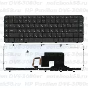 Клавиатура для ноутбука HP Pavilion DV6-3080er Чёрная, с подсветкой