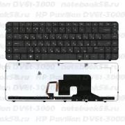 Клавиатура для ноутбука HP Pavilion DV6t-3000 Чёрная, с подсветкой