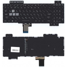 Клавиатура для ноутбука Asus TUF Gaming FX504, FX505, FX705, FX80 черная, с белой подсветкой