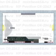 Матрица для ноутбука HP Pavilion G6-2243 (1366x768 HD) TN, 40pin, Матовая